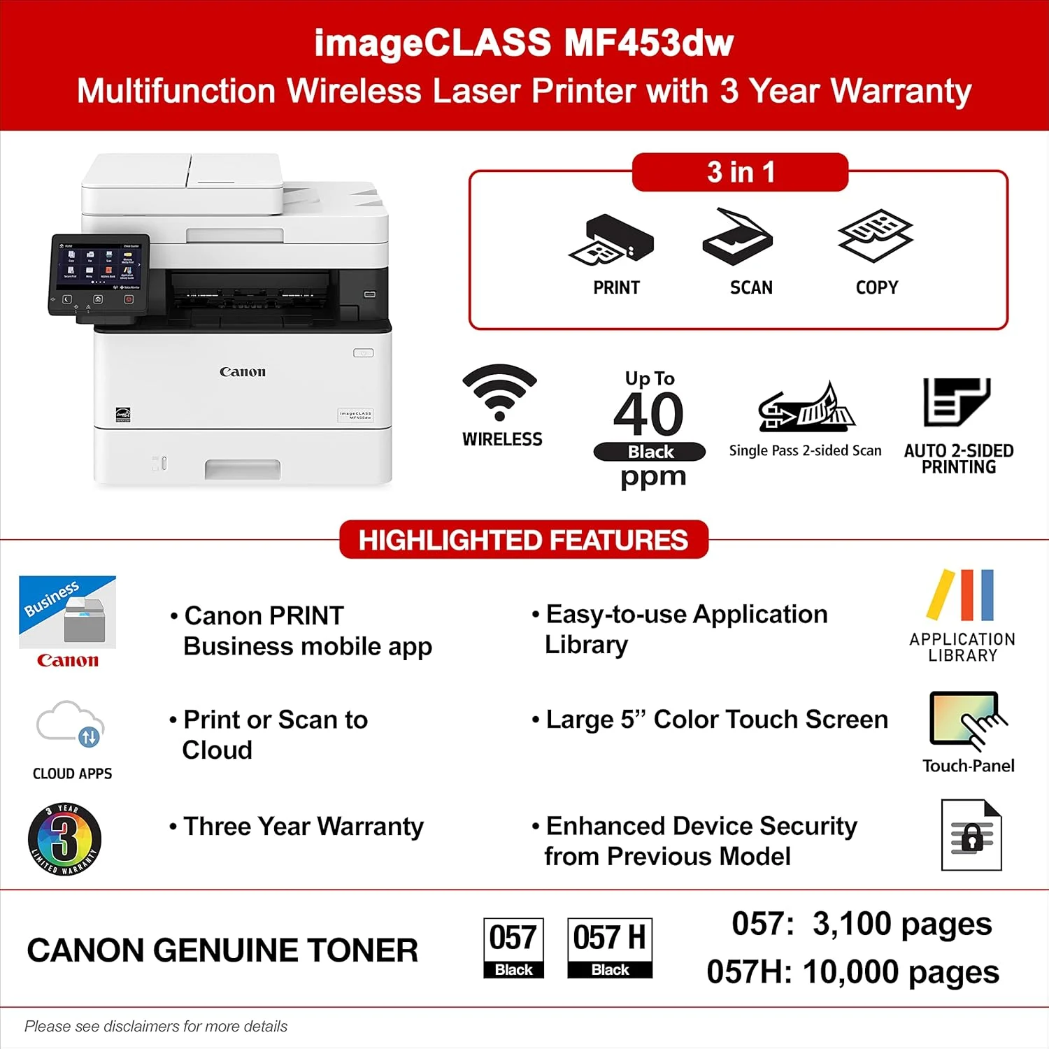 canon | کانن Canon i-SENSYS MF453dw