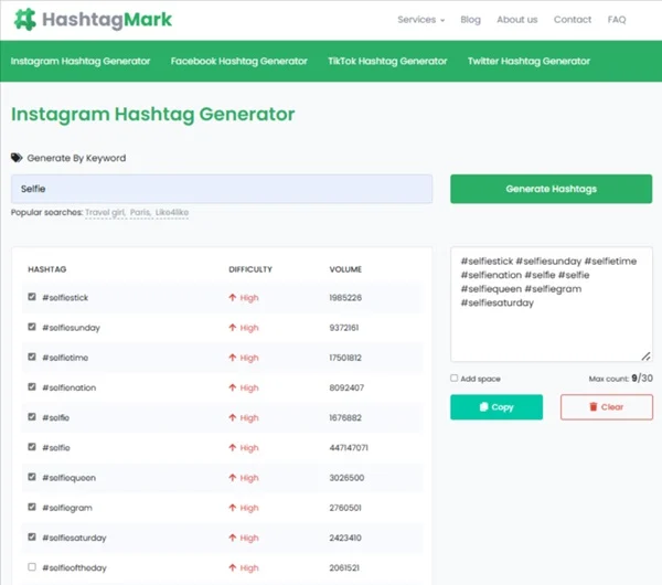 اپلیکیشن | اینستاگرام Instagram Hashtag Generator