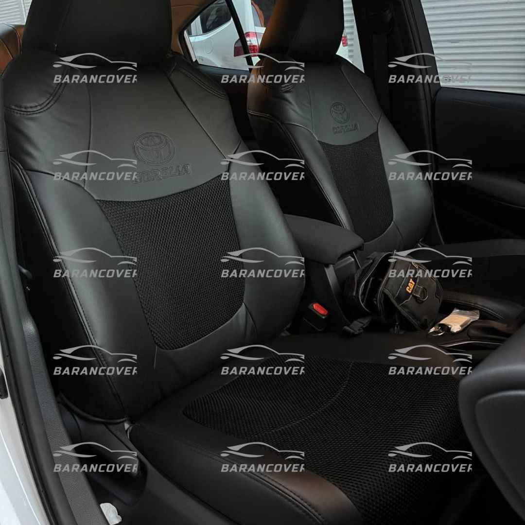 روکش صندلی تویوتا کرولا کراس 2024-2025 چرم پارچه رنگ مشکی
